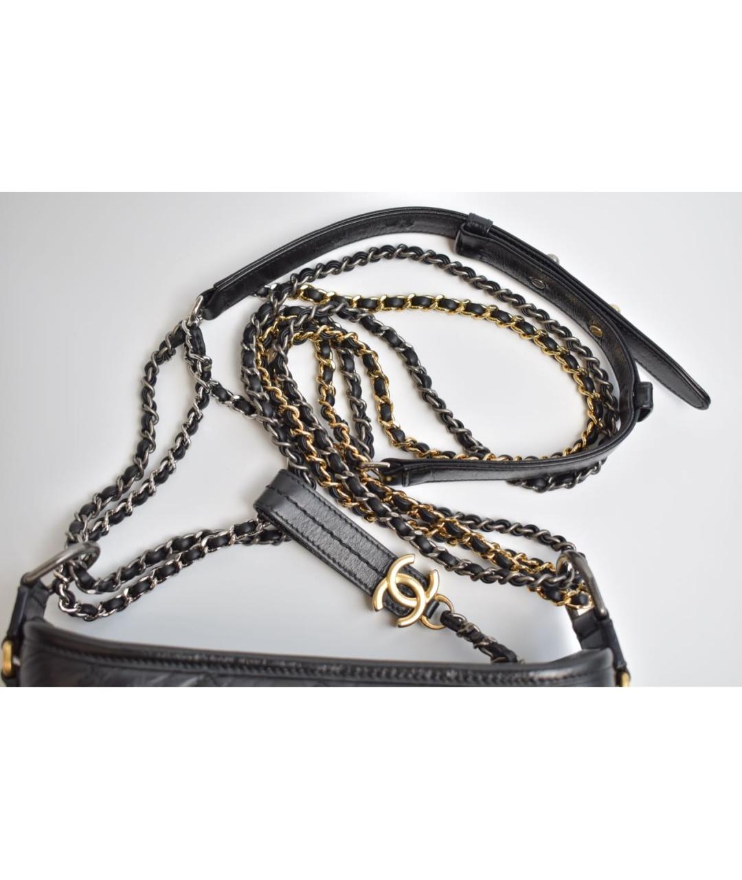 CHANEL Черная кожаная сумка через плечо, фото 8