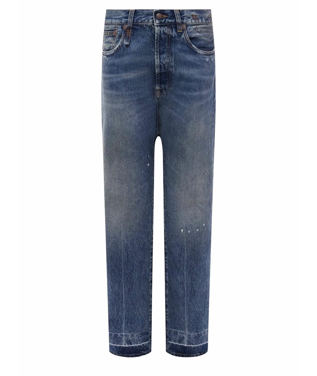 R13 Синие хлопковые прямые джинсы, фото 1