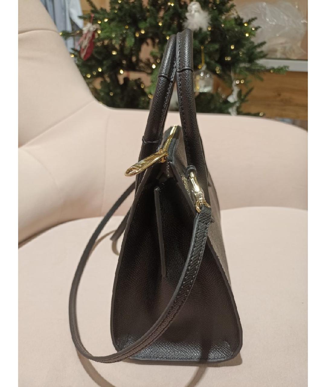 FURLA Черная кожаная сумка с короткими ручками, фото 2