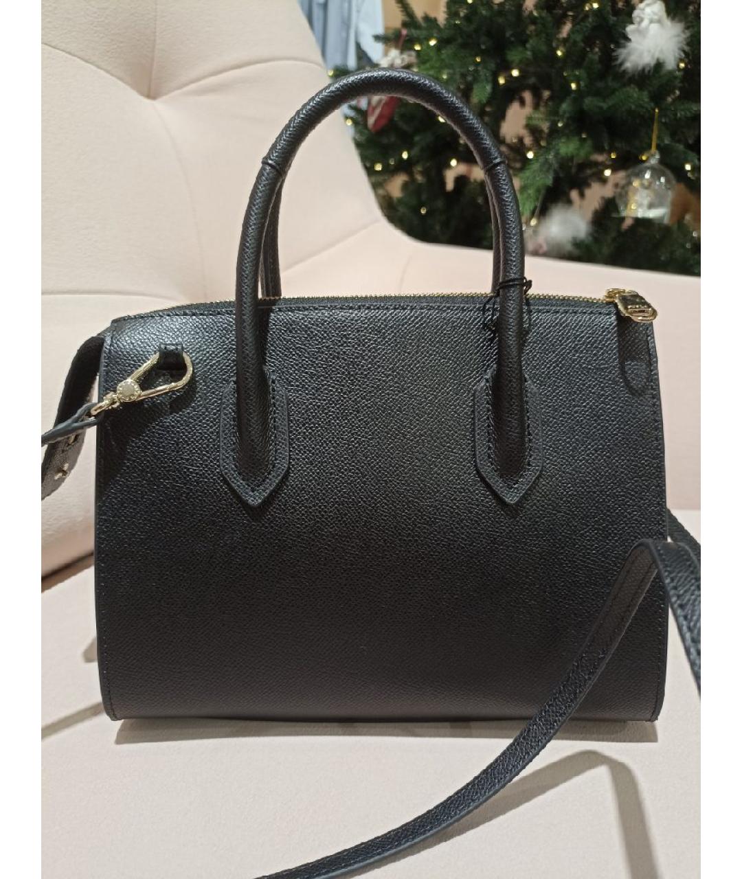 FURLA Черная кожаная сумка с короткими ручками, фото 3