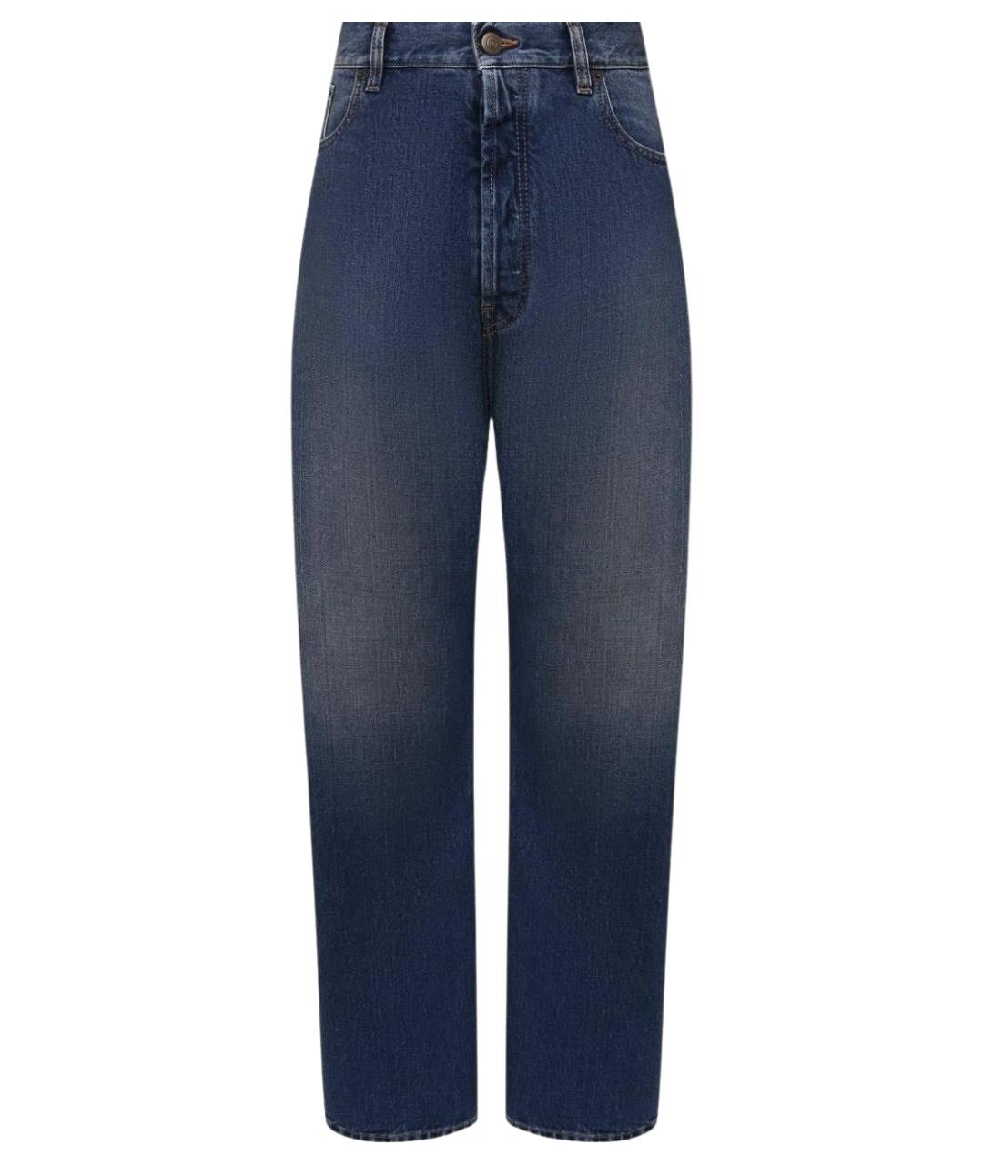 MAISON MARGIELA Синие хлопковые прямые джинсы, фото 1