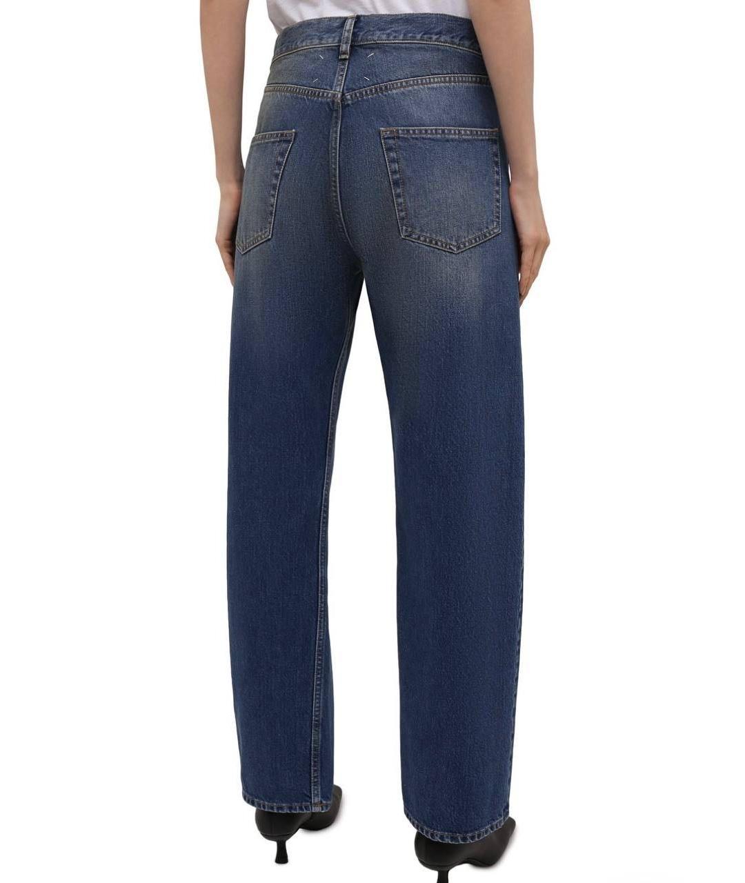 MAISON MARGIELA Синие хлопковые прямые джинсы, фото 3