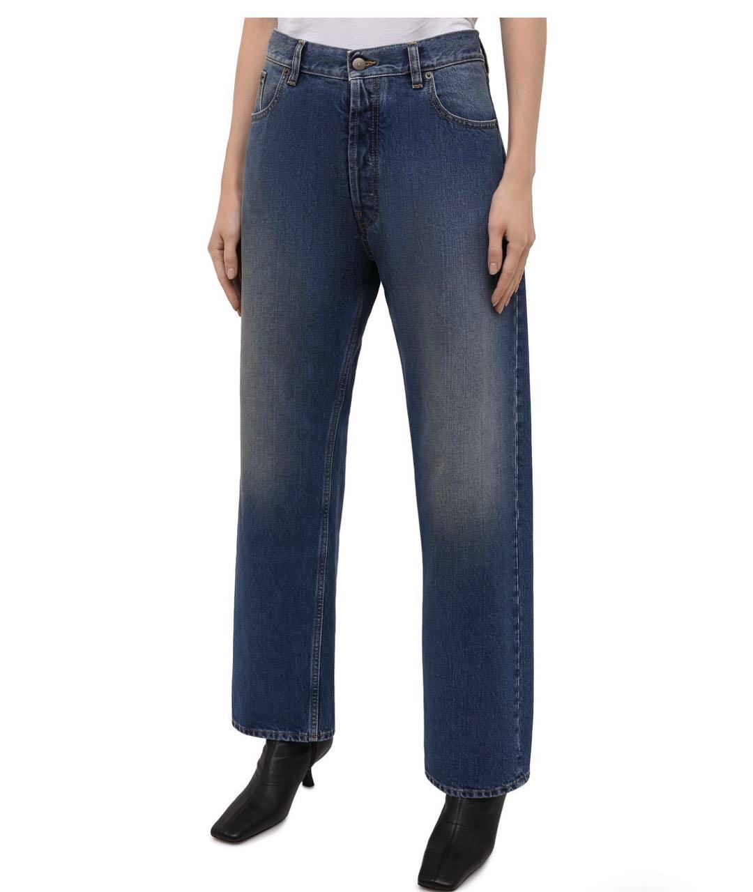 MAISON MARGIELA Синие хлопковые прямые джинсы, фото 2