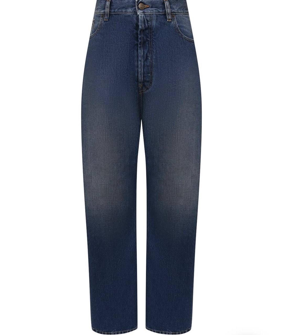 MAISON MARGIELA Синие хлопковые прямые джинсы, фото 5