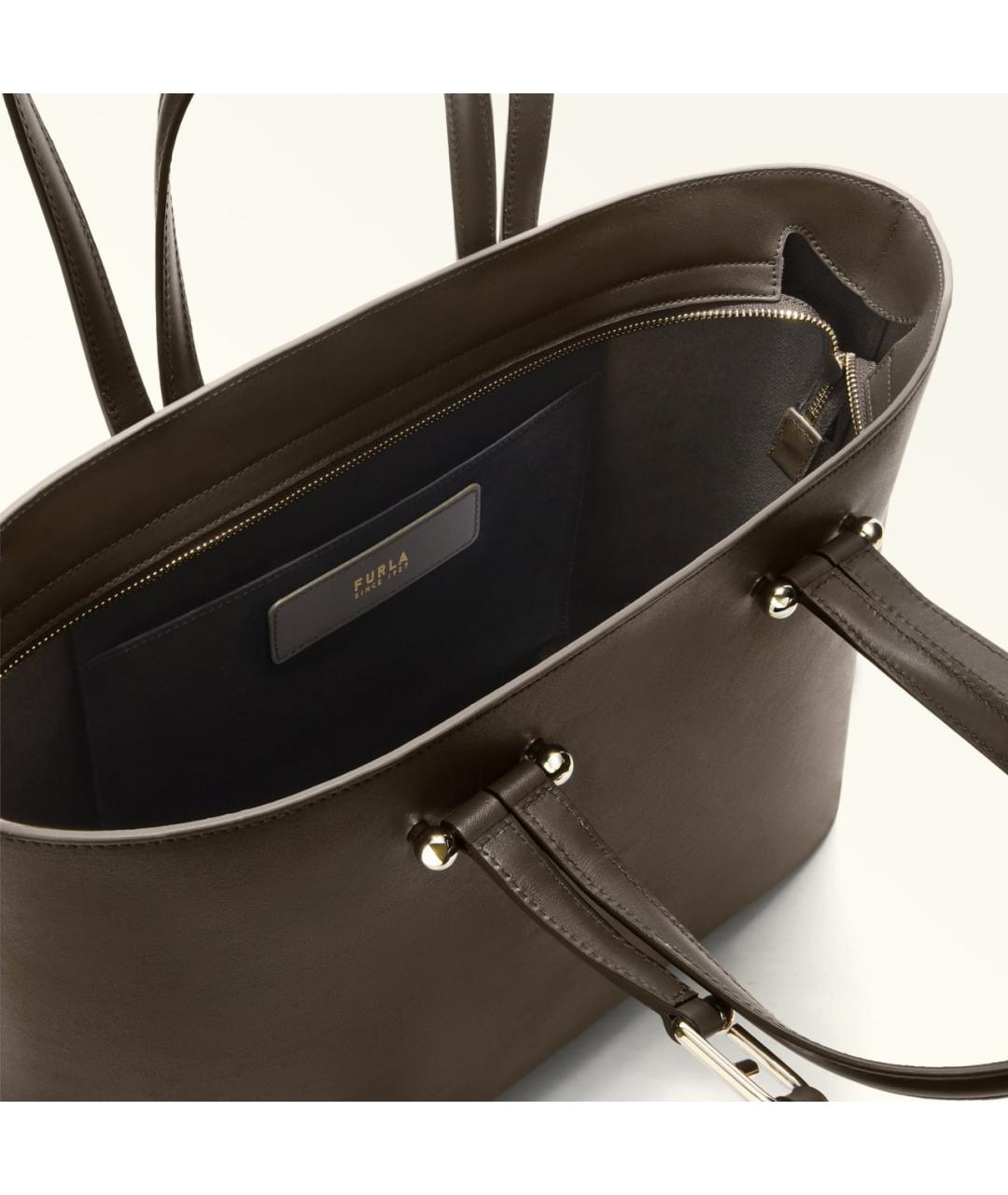 FURLA Коричневая кожаная сумка тоут, фото 3
