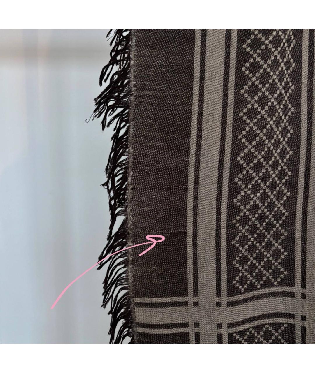 GUCCI Коричневый шерстяной платок, фото 6