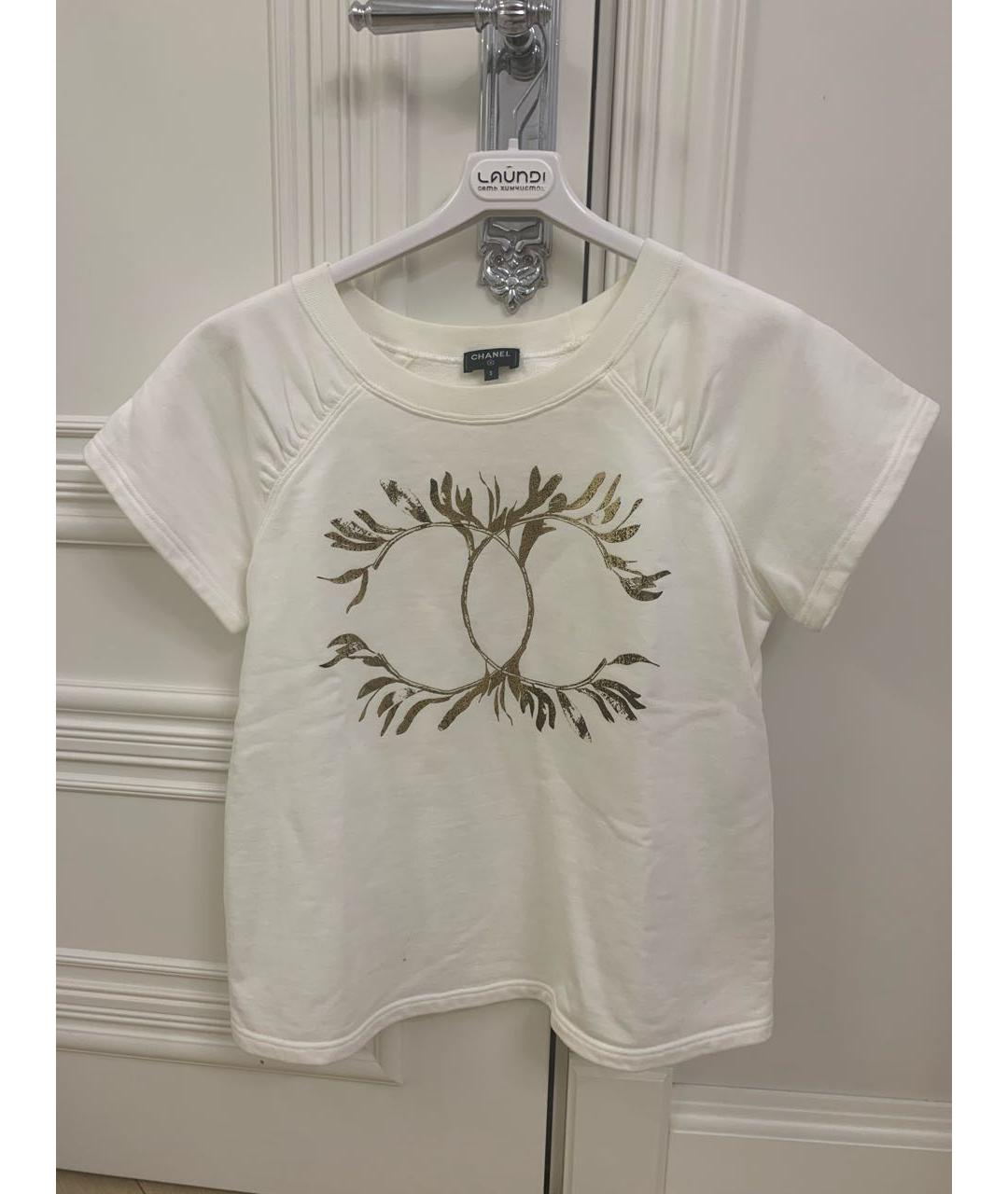 CHANEL Белая хлопковая футболка, фото 5