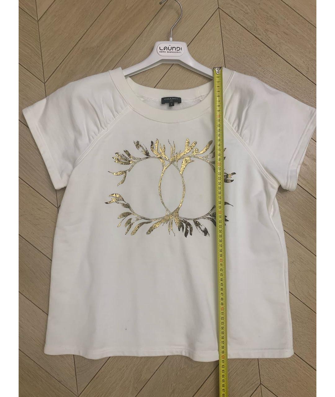 CHANEL Белая хлопковая футболка, фото 4