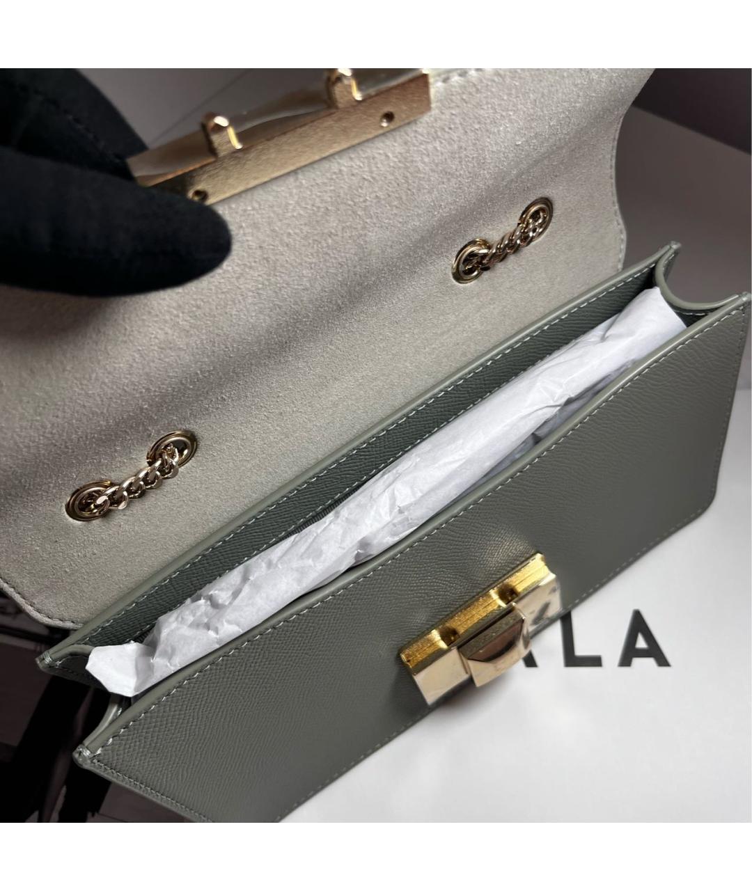 FURLA Серая кожаная сумка через плечо, фото 5
