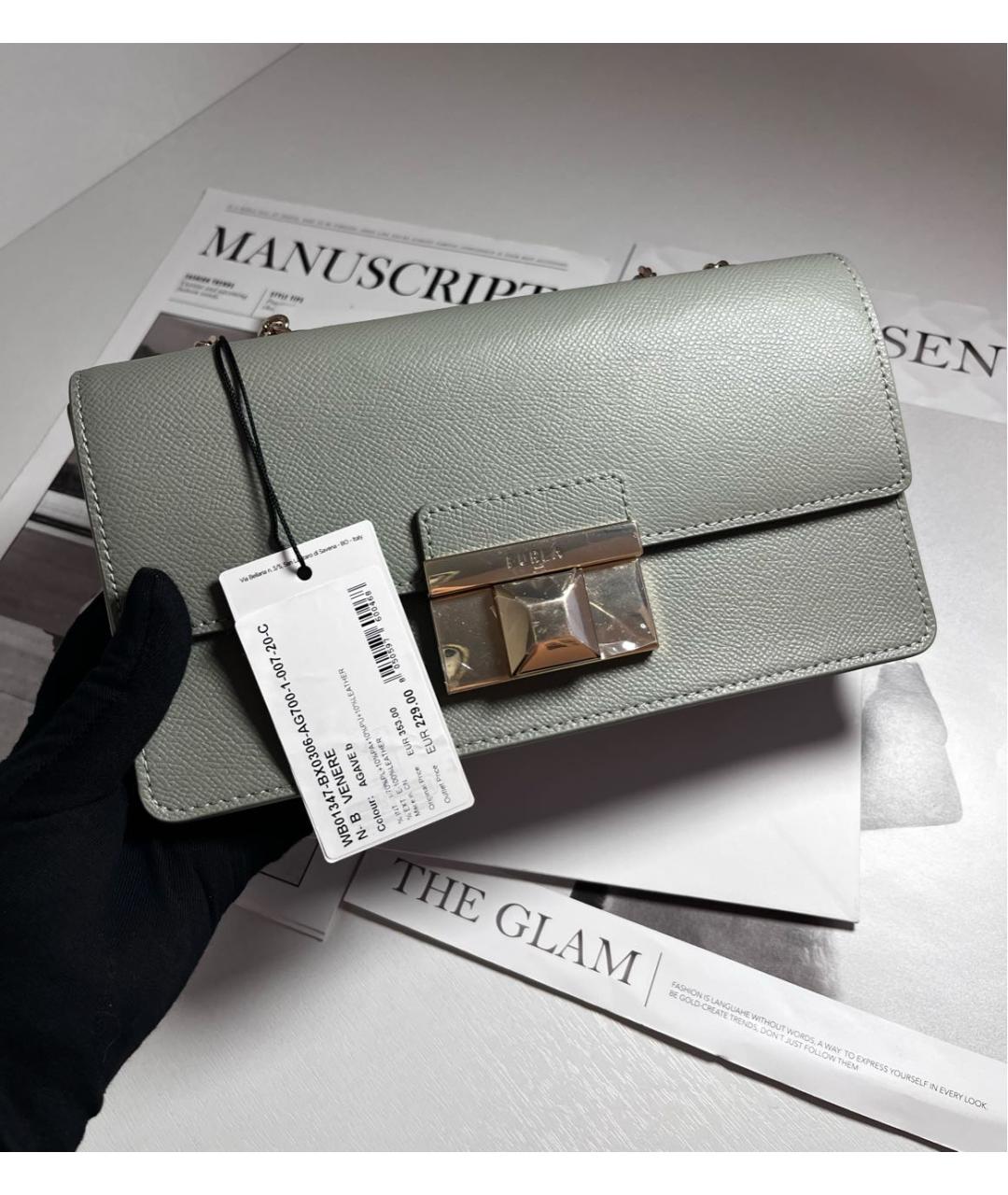 FURLA Серая кожаная сумка через плечо, фото 2