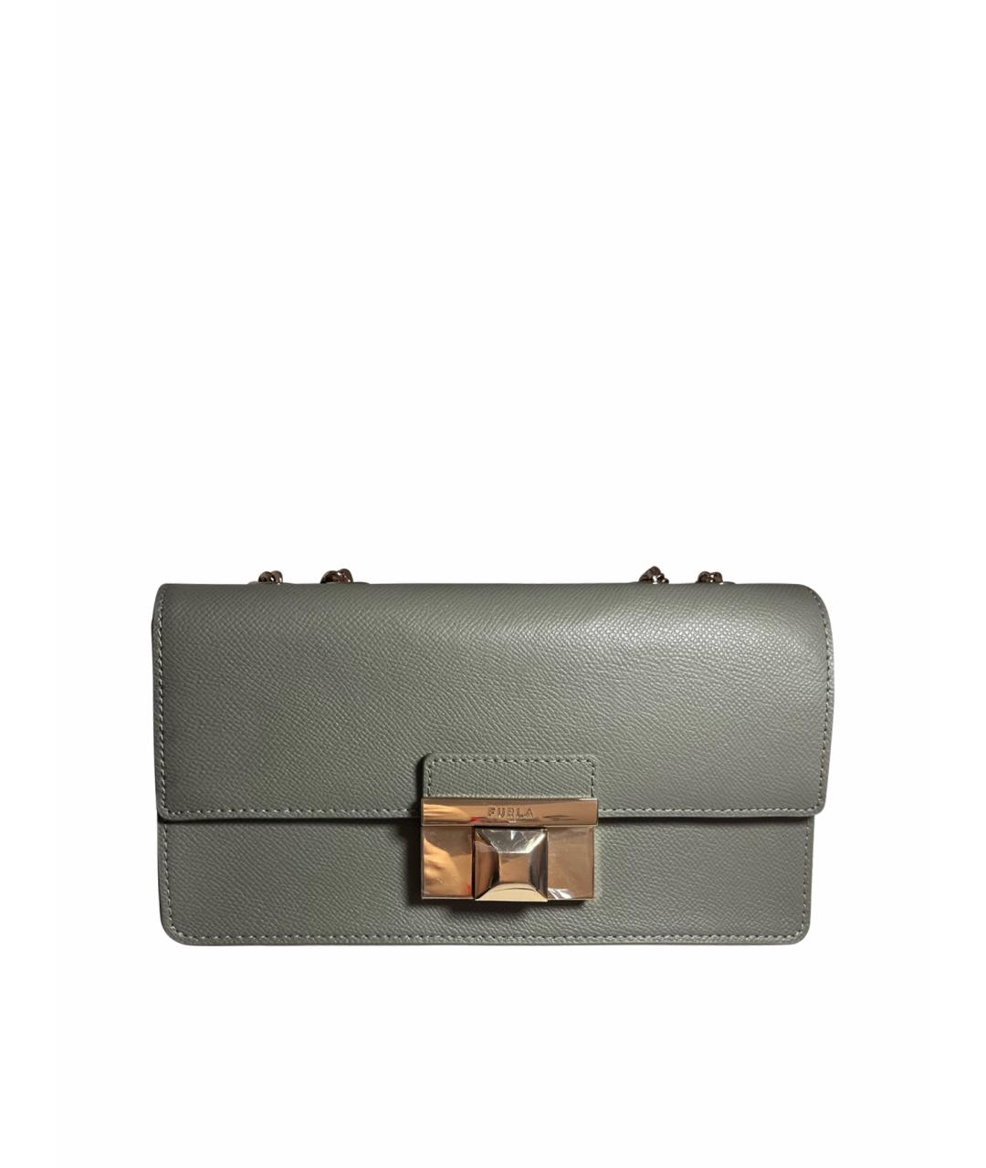FURLA Серая кожаная сумка через плечо, фото 1