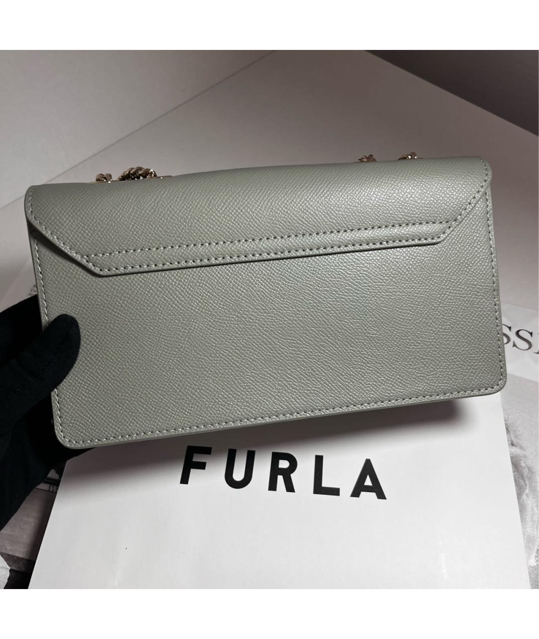 FURLA Серая кожаная сумка через плечо, фото 3