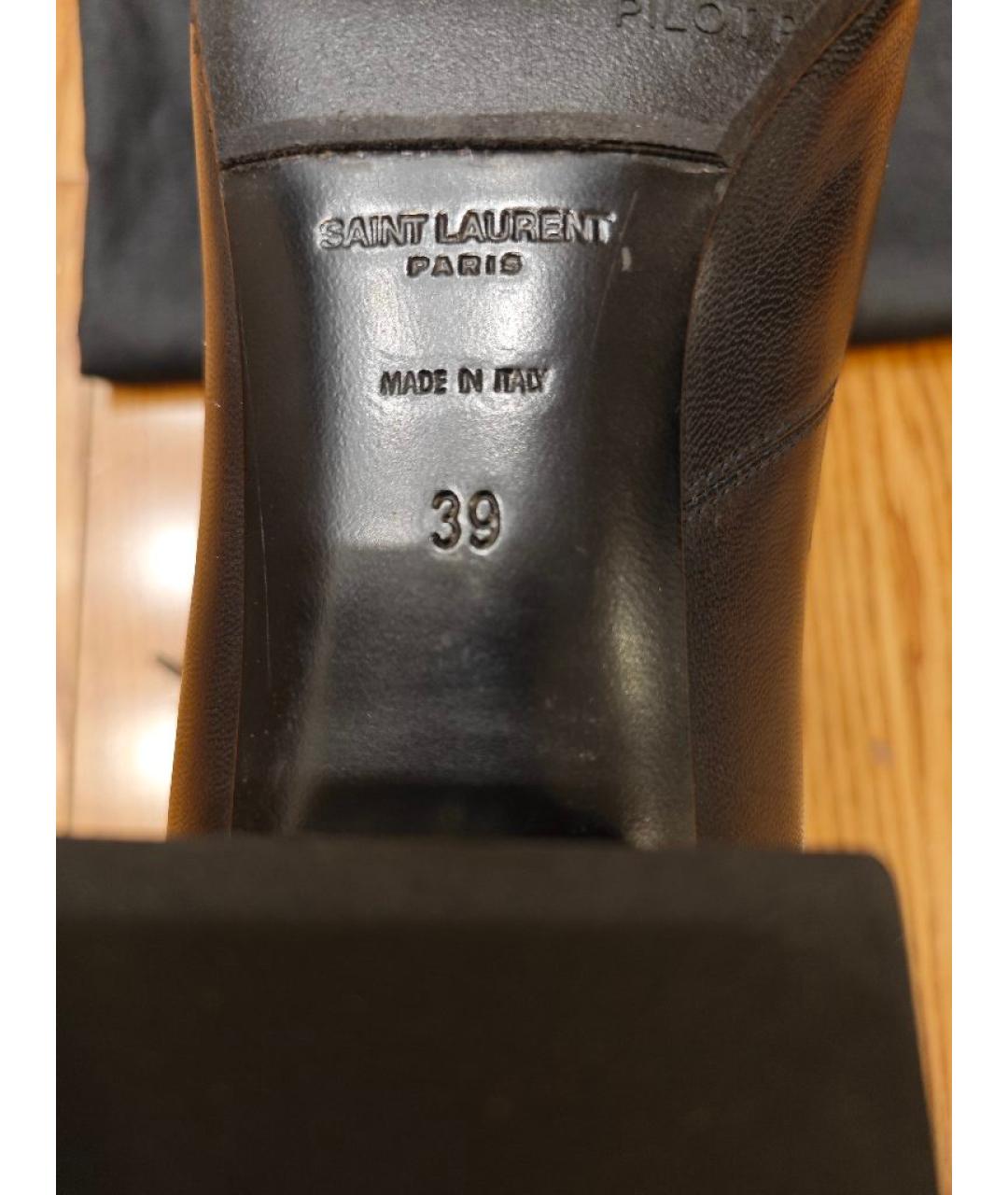 SAINT LAURENT Черные кожаные ботильоны, фото 7