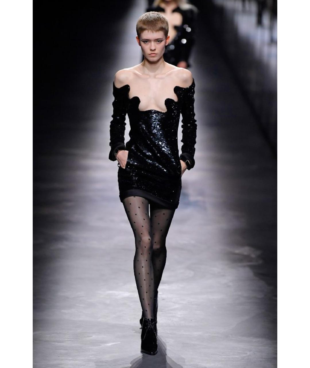 SAINT LAURENT Черные кожаные ботильоны, фото 9