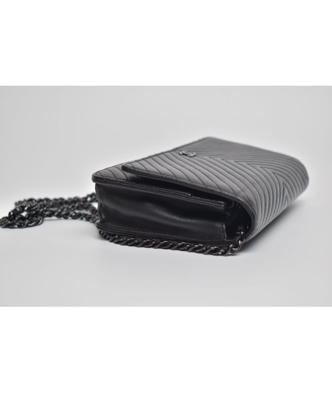 CHANEL Черная кожаная сумка через плечо, фото 2