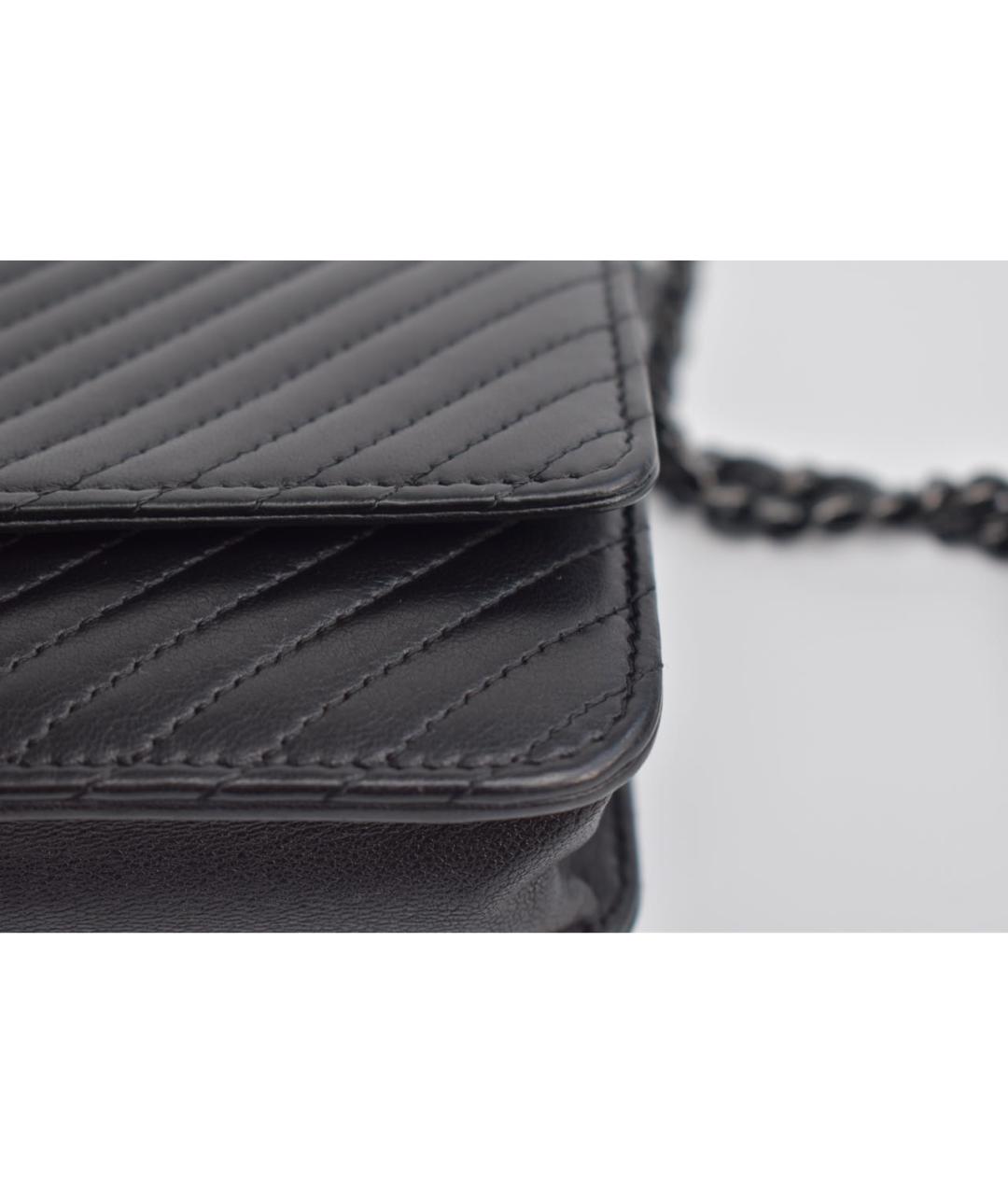 CHANEL Черная кожаная сумка через плечо, фото 7