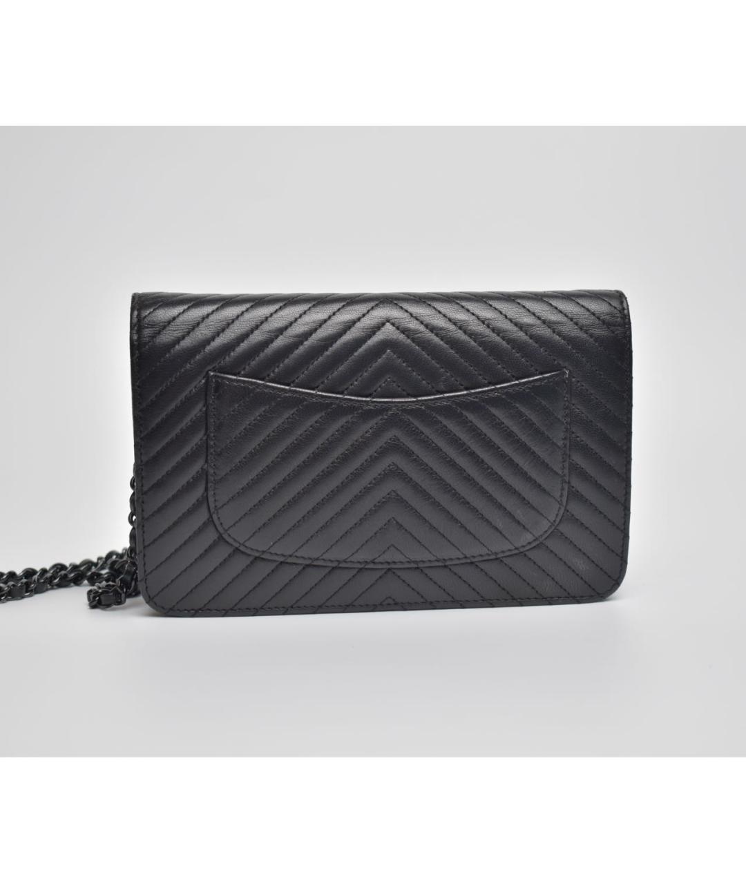 CHANEL Черная кожаная сумка через плечо, фото 3