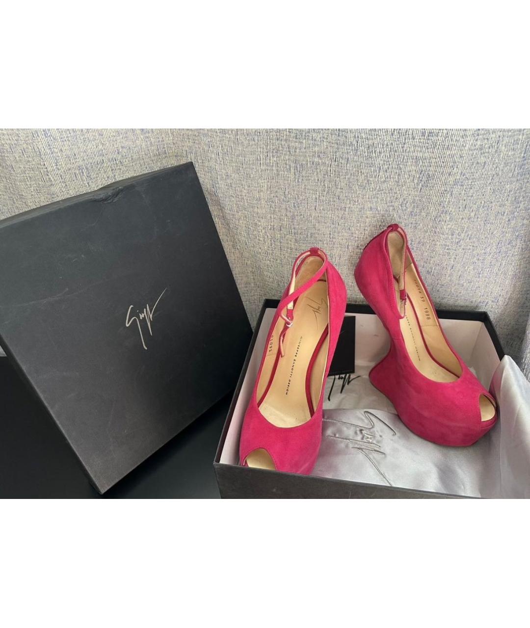 GIUSEPPE ZANOTTI DESIGN Фуксия замшевые туфли, фото 4