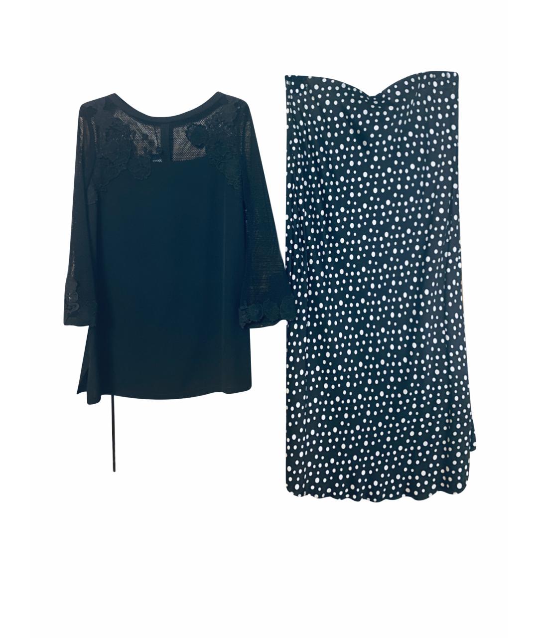 ESCADA Черный шелковый костюм с юбками, фото 1