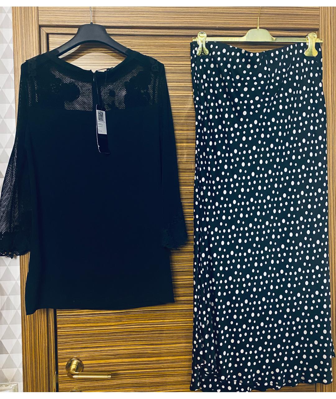 ESCADA Черный шелковый костюм с юбками, фото 2