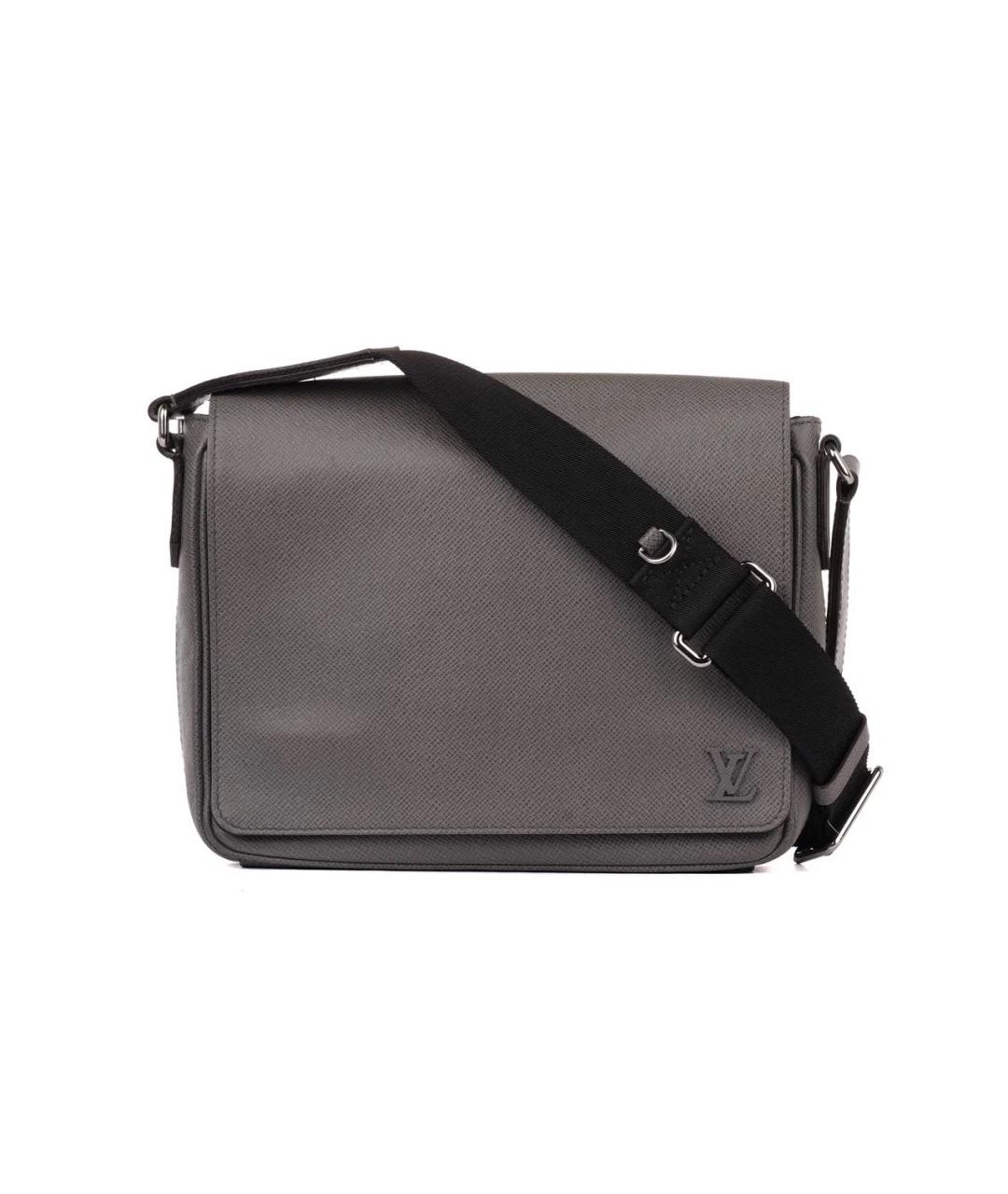 LOUIS VUITTON Серая кожаная сумка на плечо, фото 1