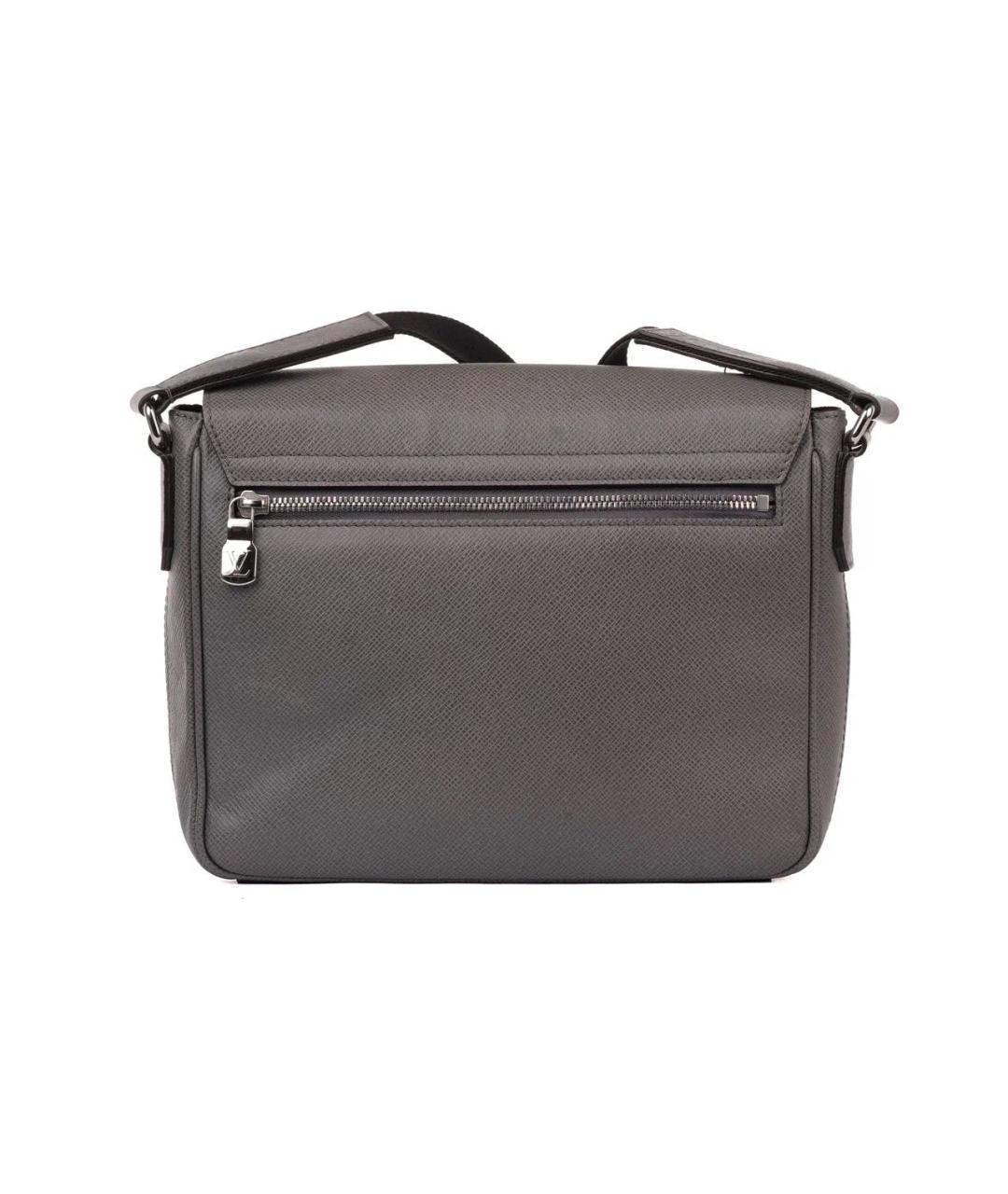 LOUIS VUITTON Серая кожаная сумка на плечо, фото 4