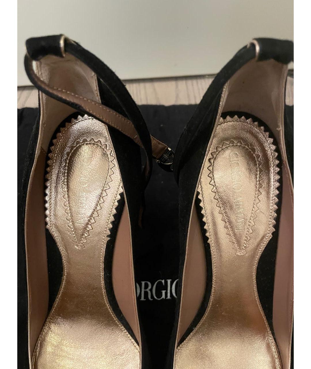 GIORGIO ARMANI Черные замшевые туфли, фото 3