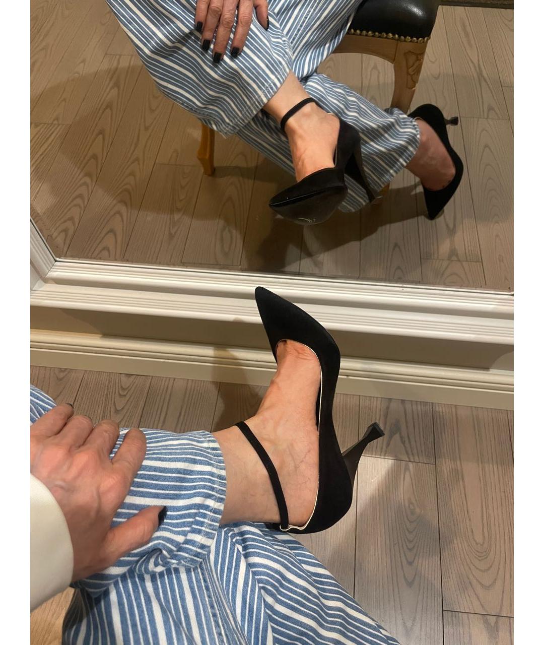 GIORGIO ARMANI Черные замшевые туфли, фото 6