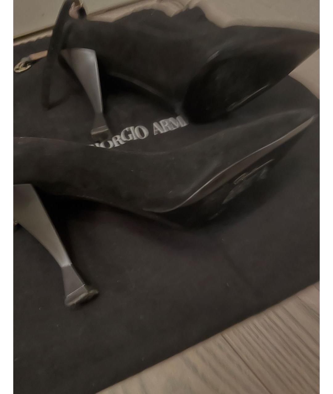 GIORGIO ARMANI Черные замшевые туфли, фото 5