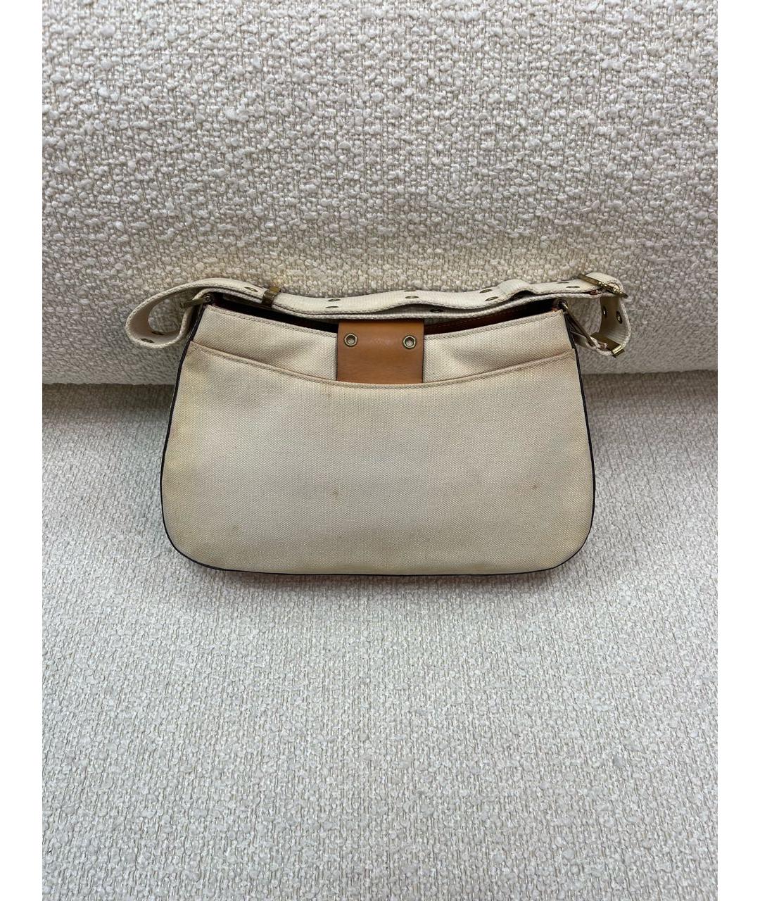 CHRISTIAN DIOR Бежевая тканевая сумка через плечо, фото 3