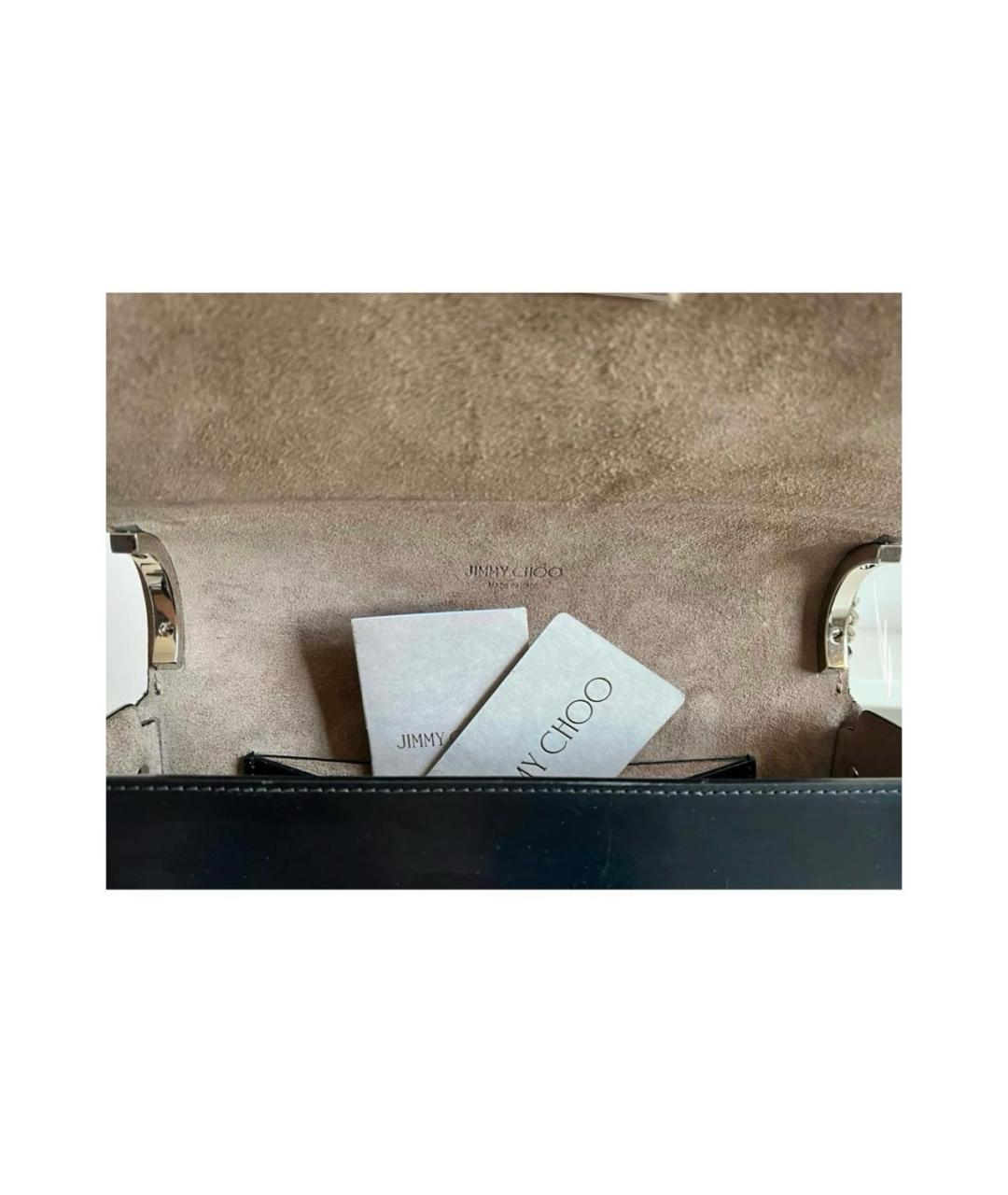 JIMMY CHOO Черная кожаная сумка через плечо, фото 5