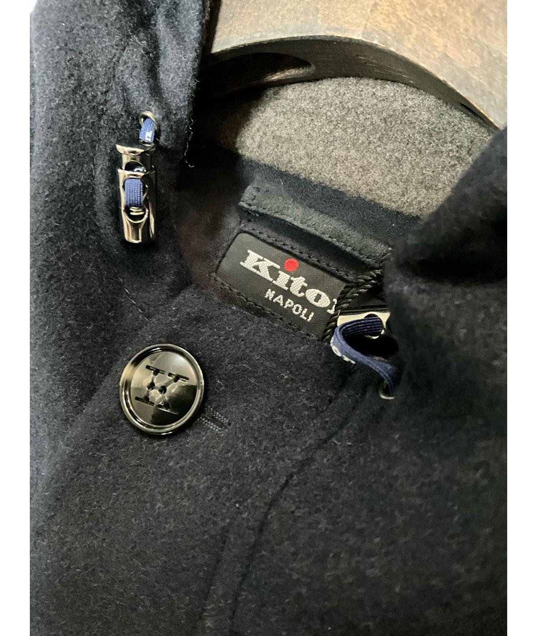 KITON Синее шерстяное пальто, фото 2
