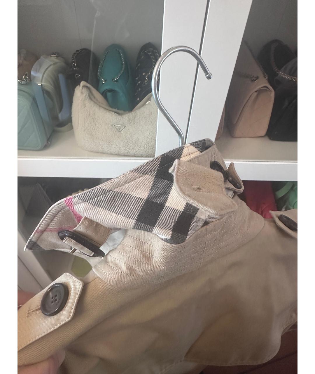 BURBERRY Бежевый хлопковый тренч/плащ, фото 6