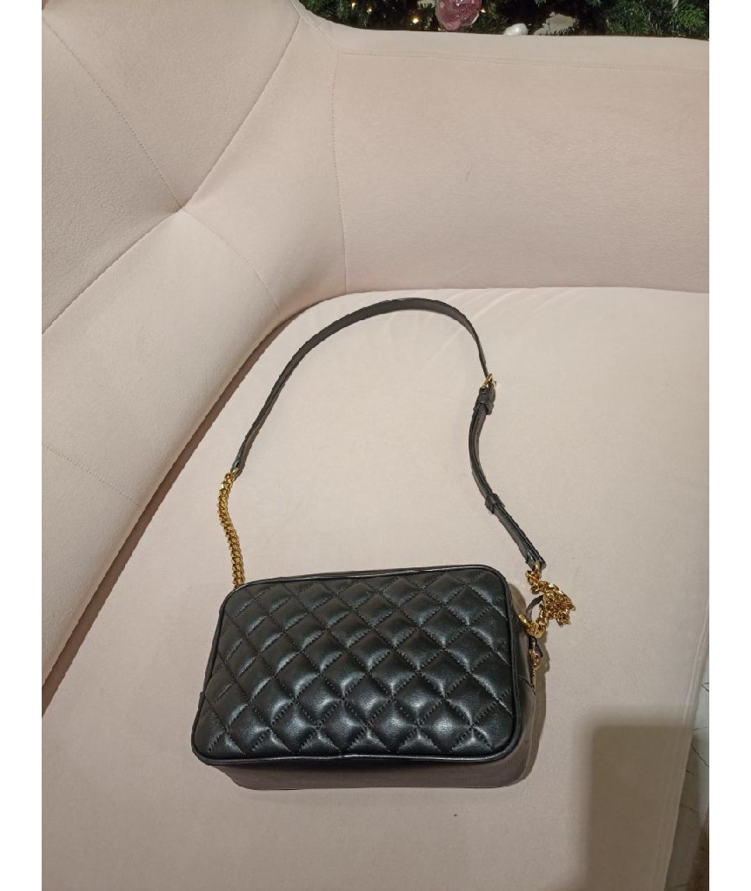 VERSACE Черная кожаная сумка через плечо, фото 2