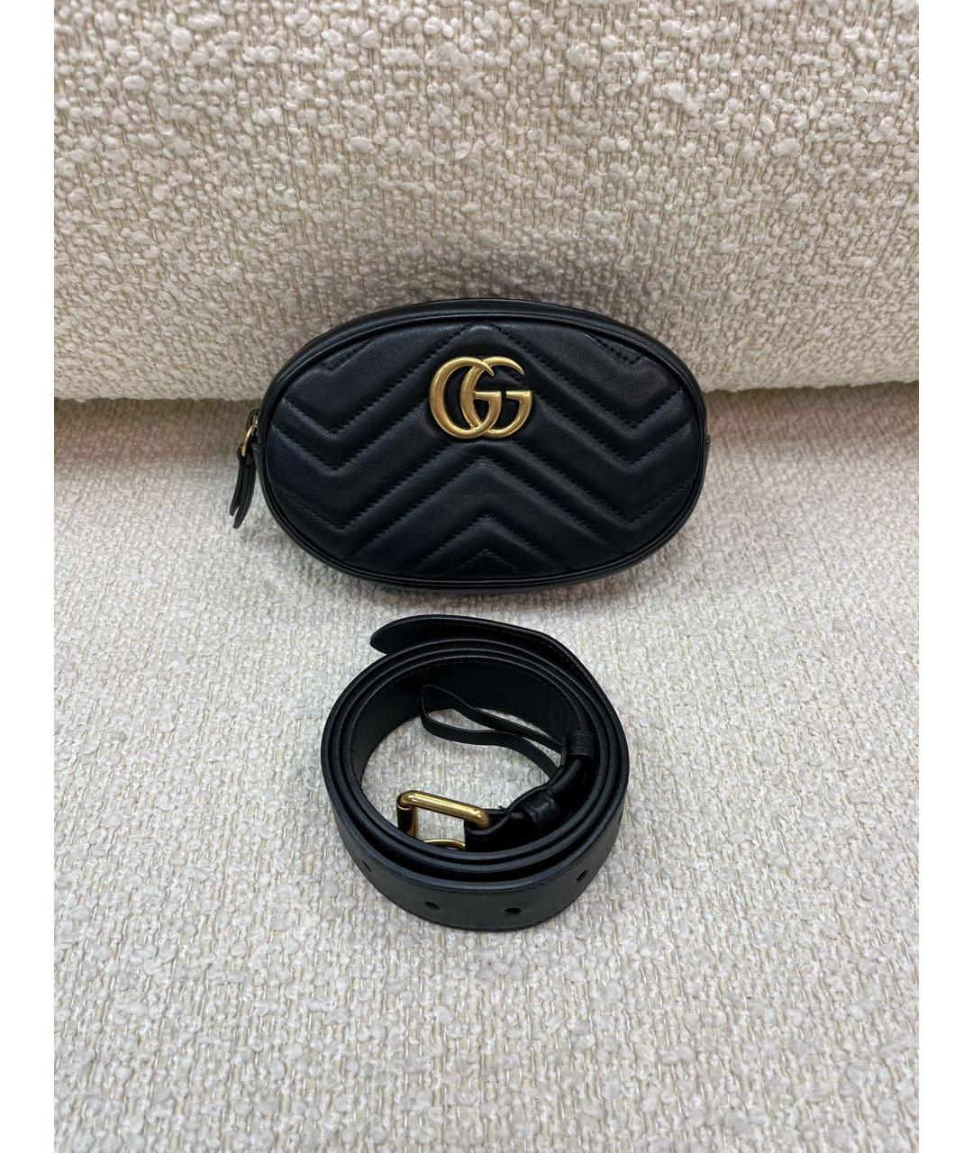 GUCCI Черная кожаная поясная сумка, фото 7