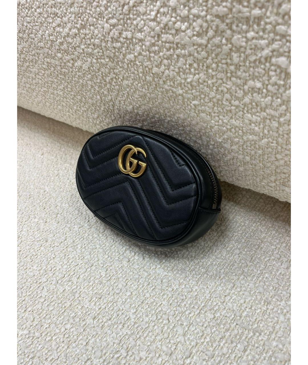 GUCCI Черная кожаная поясная сумка, фото 2