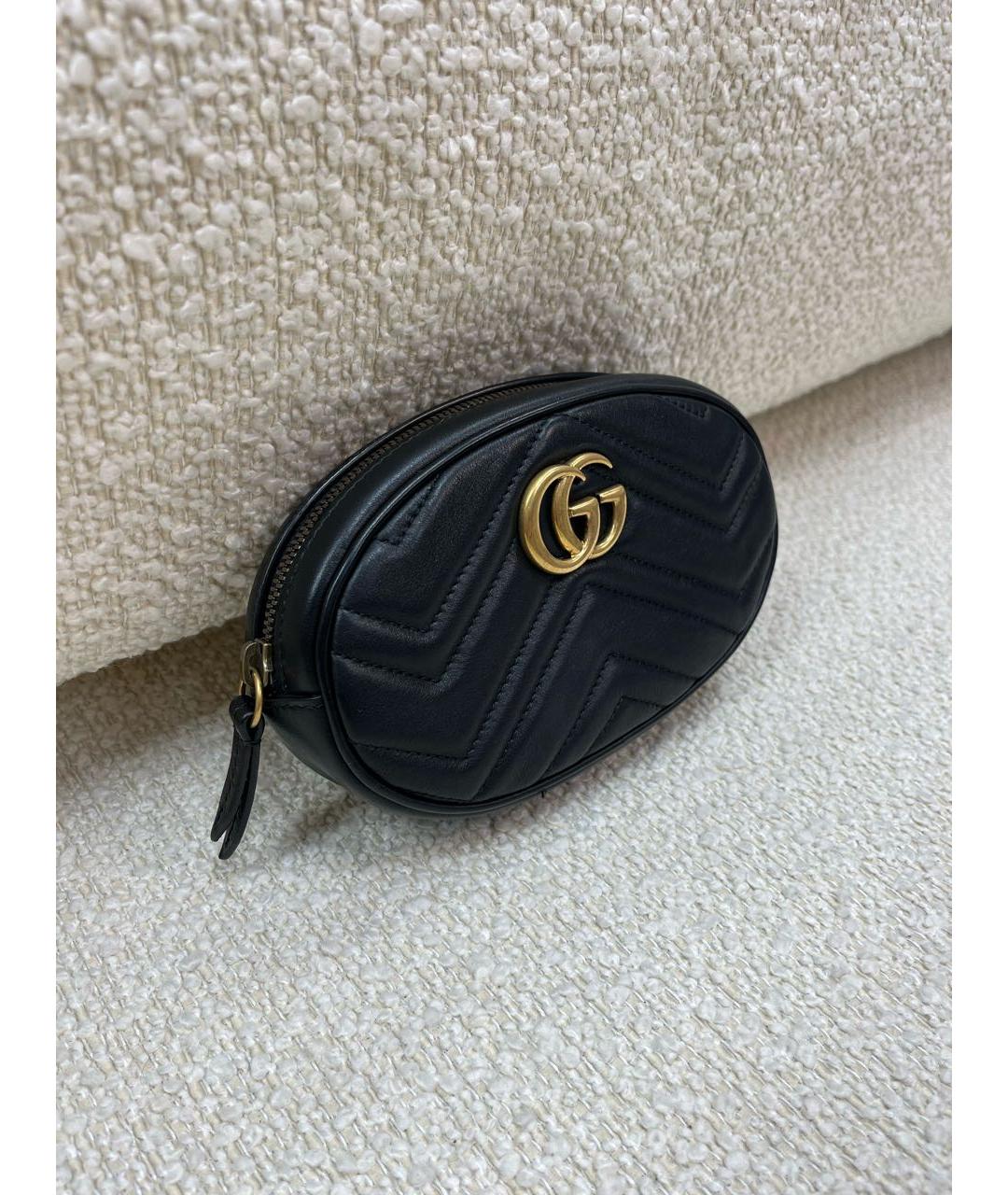 GUCCI Черная кожаная поясная сумка, фото 5