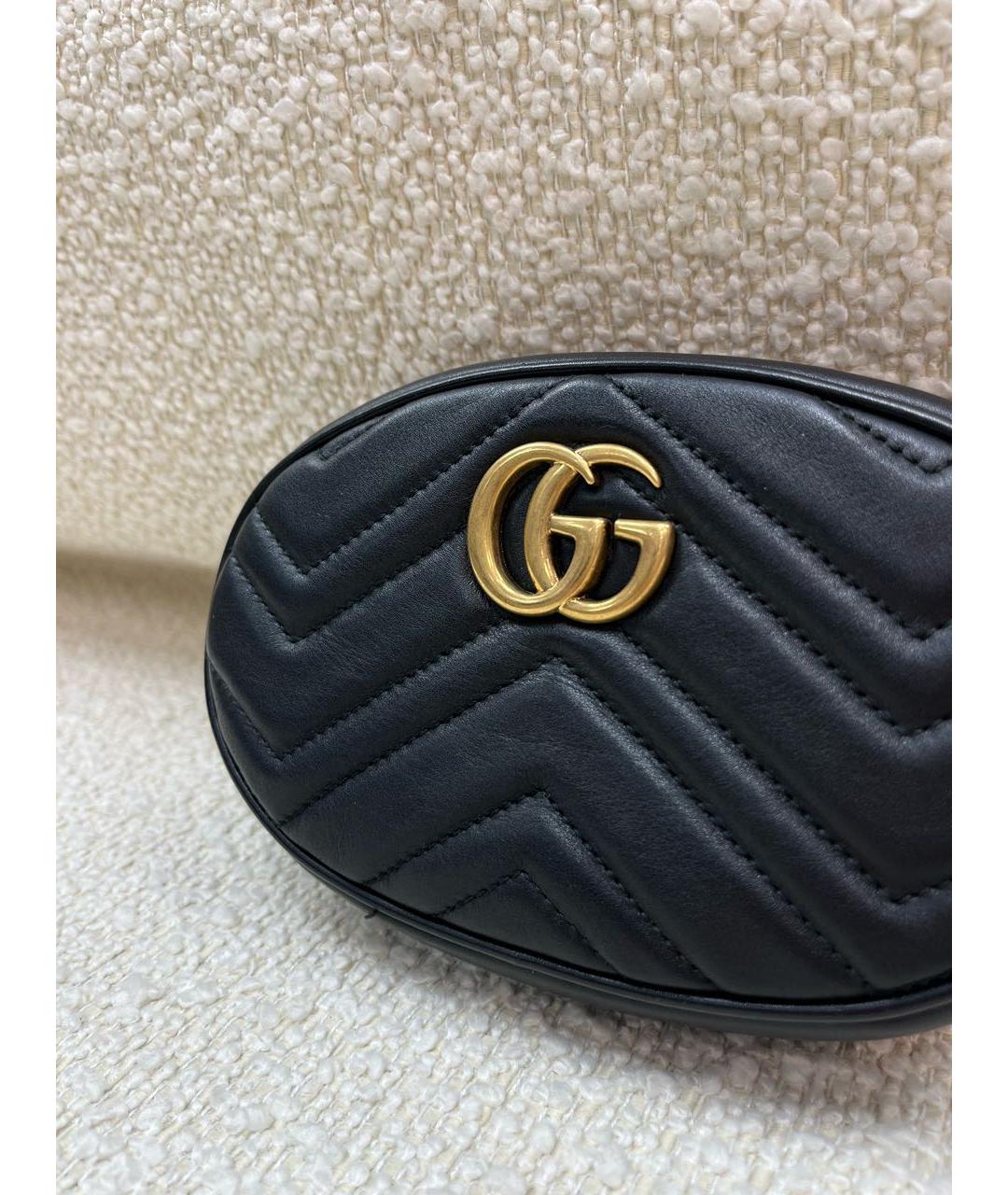 GUCCI Черная кожаная поясная сумка, фото 6