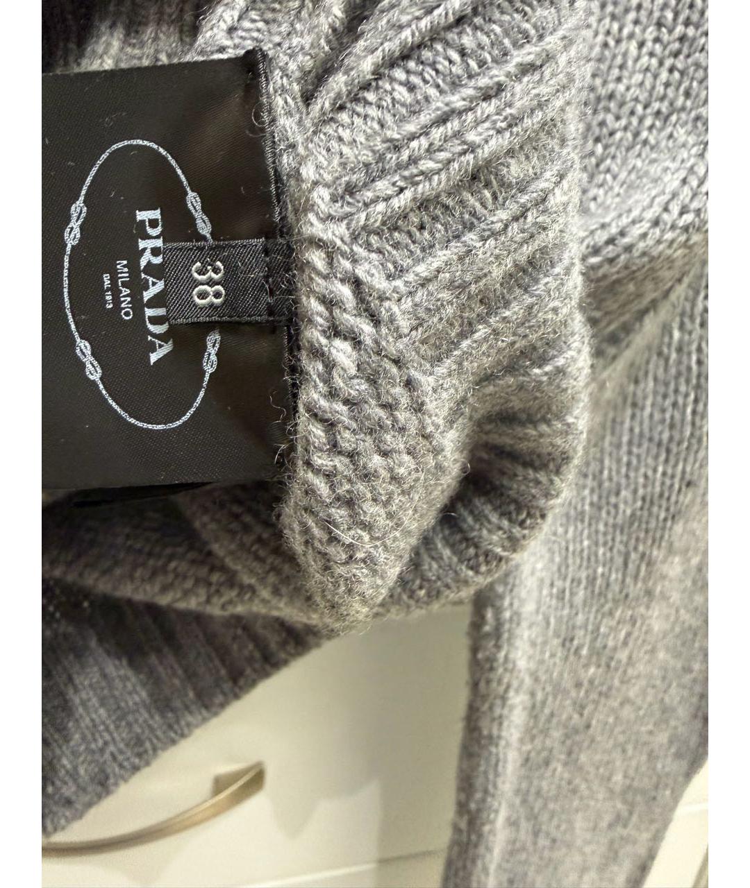 PRADA Серый шерстяной джемпер / свитер, фото 5