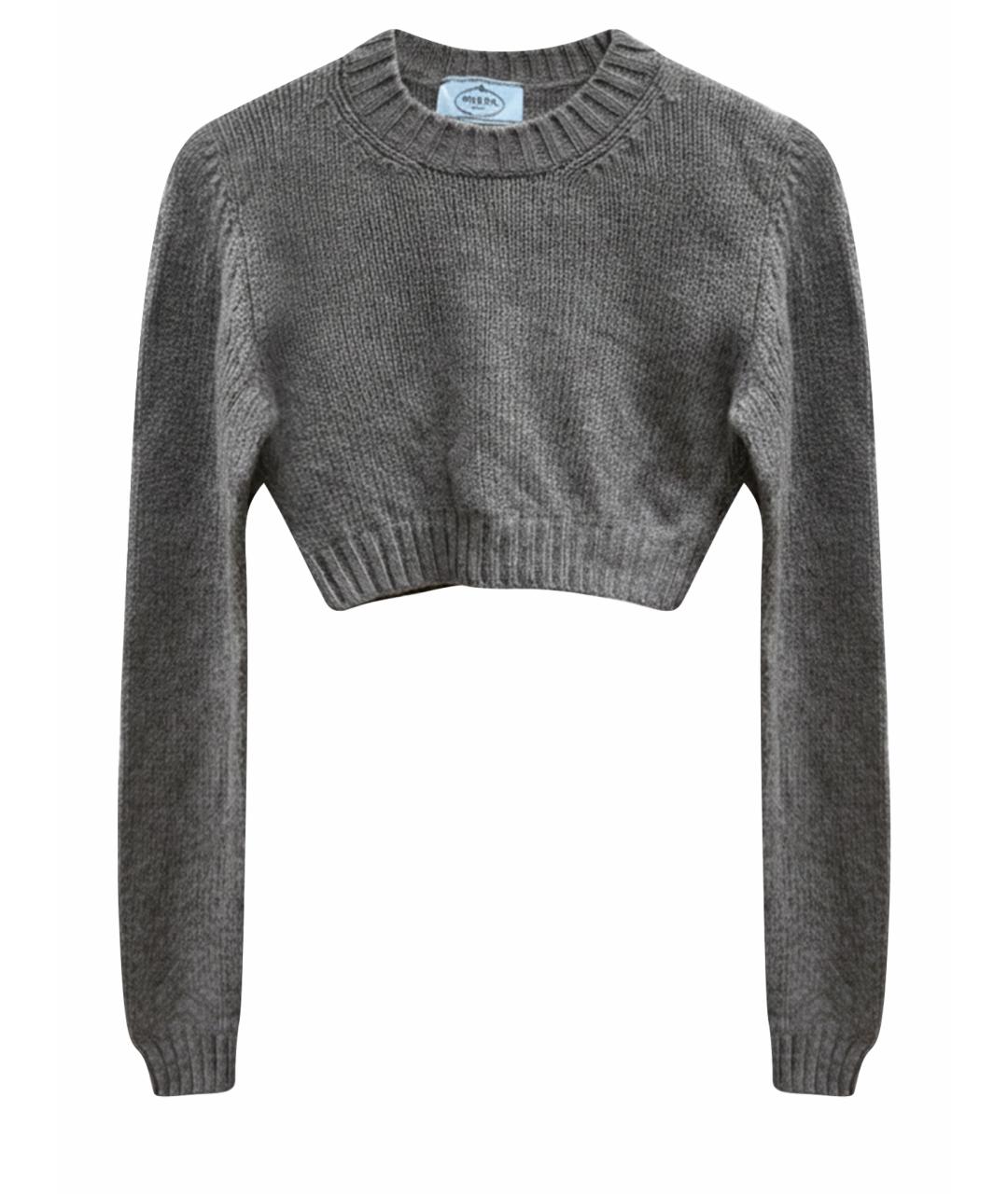 PRADA Серый шерстяной джемпер / свитер, фото 1