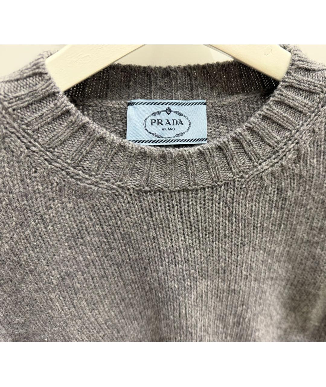PRADA Серый шерстяной джемпер / свитер, фото 4