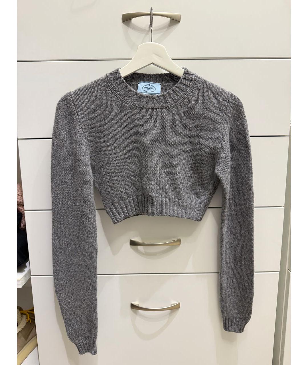 PRADA Серый шерстяной джемпер / свитер, фото 9