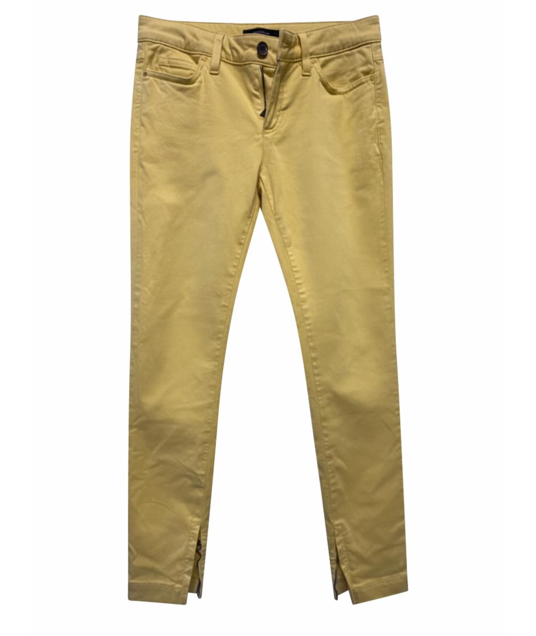DOLCE&GABBANA Желтые хлопковые джинсы слим, фото 1