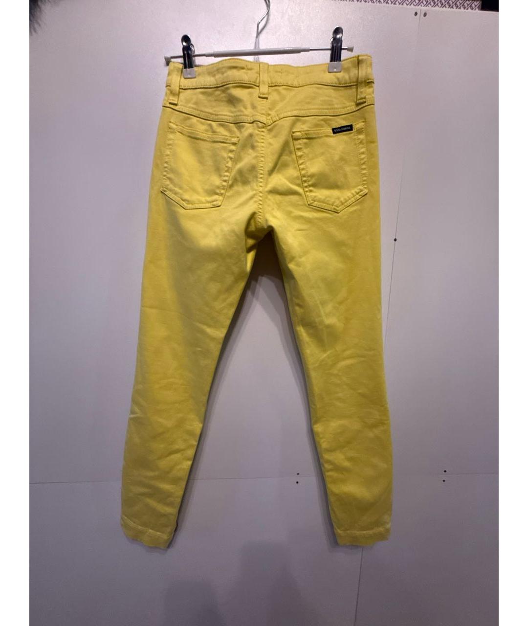 DOLCE&GABBANA Желтые хлопковые джинсы слим, фото 2