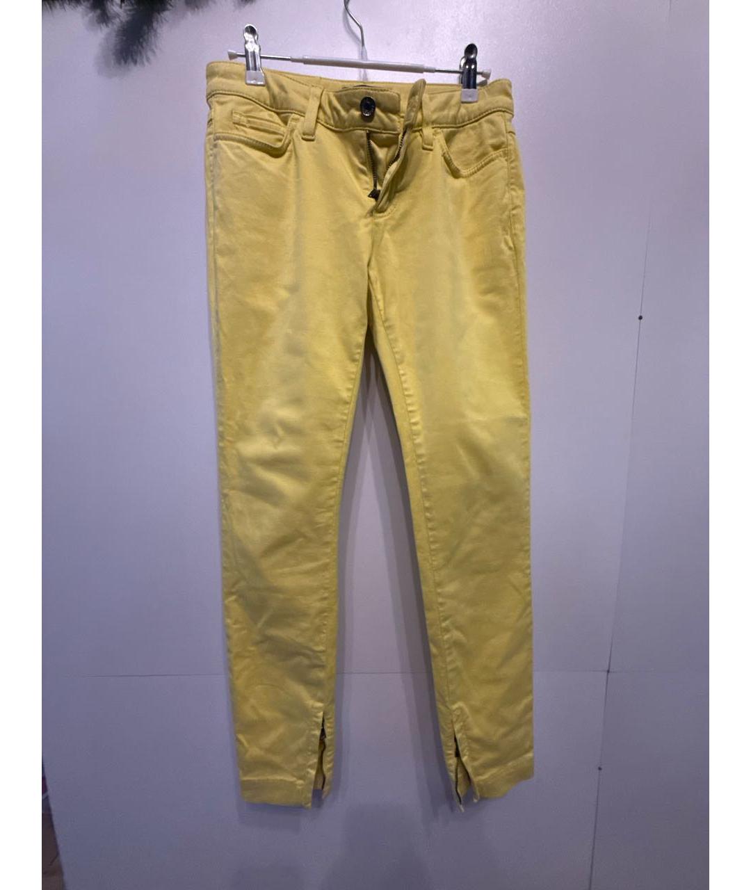 DOLCE&GABBANA Желтые хлопковые джинсы слим, фото 5