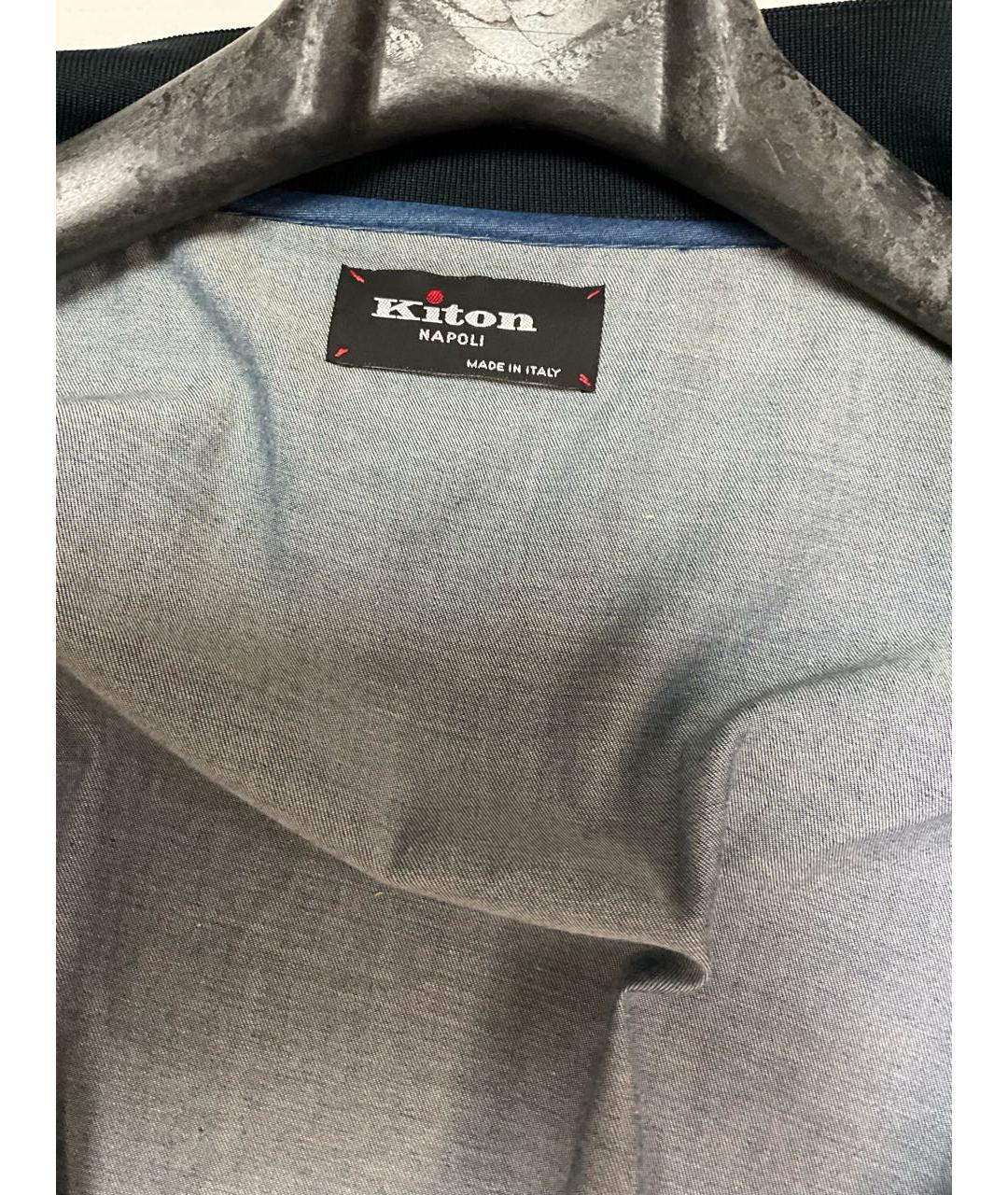 KITON Синяя хлопковая куртка, фото 6