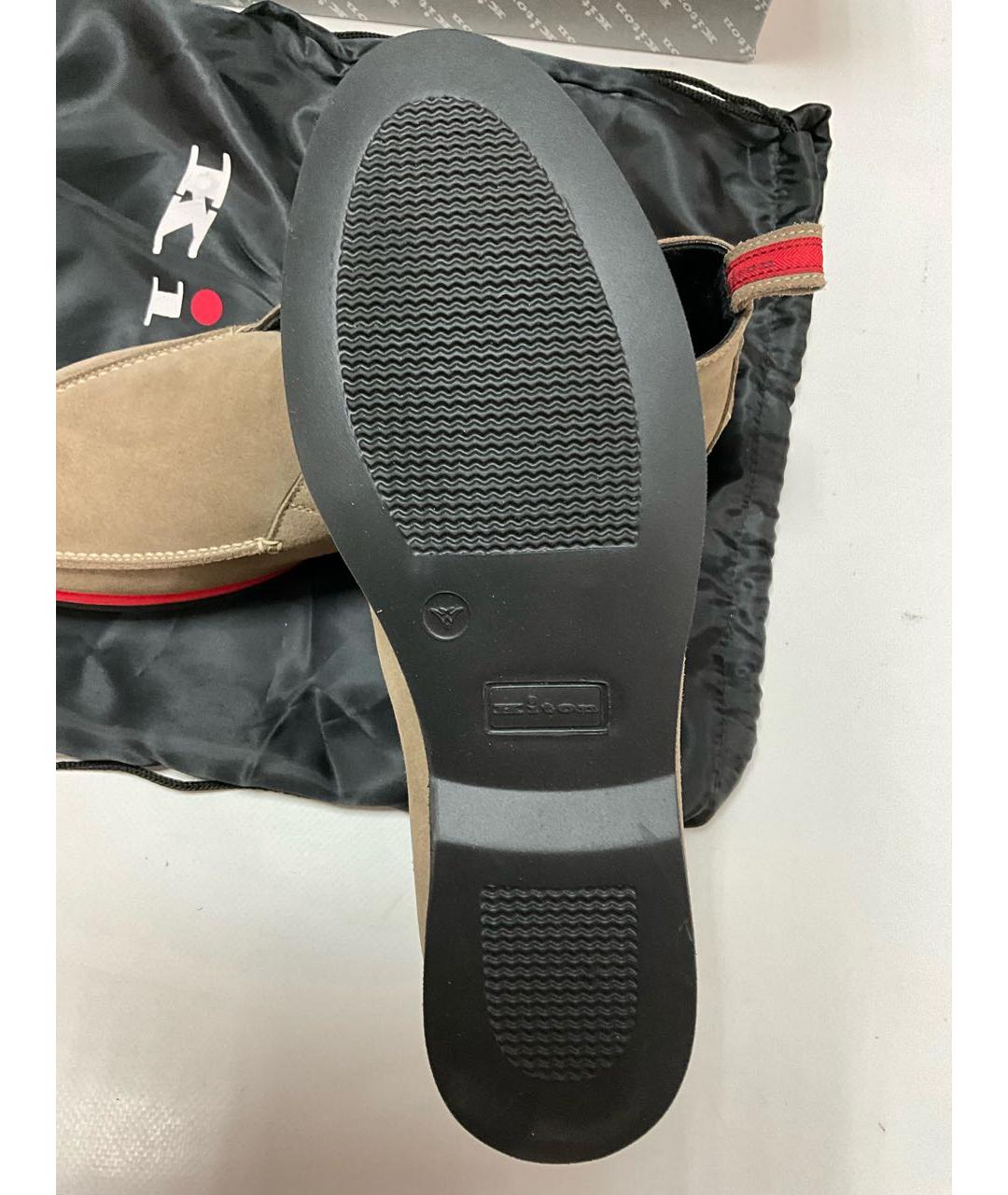 KITON Бежевые замшевые низкие ботинки, фото 7