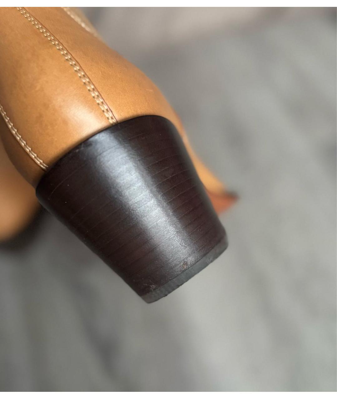 CHRISTIAN DIOR Коричневые кожаные ботильоны, фото 8