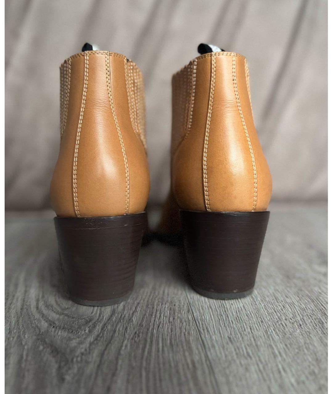 CHRISTIAN DIOR Коричневые кожаные ботильоны, фото 4