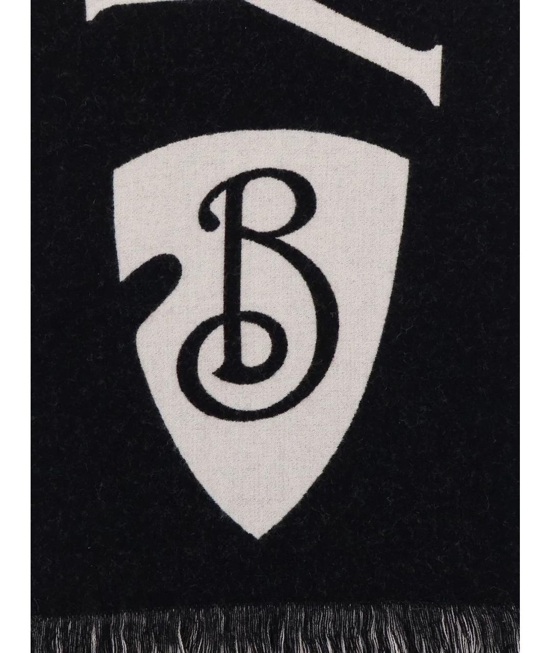 BURBERRY Черный шерстяной шарф, фото 2
